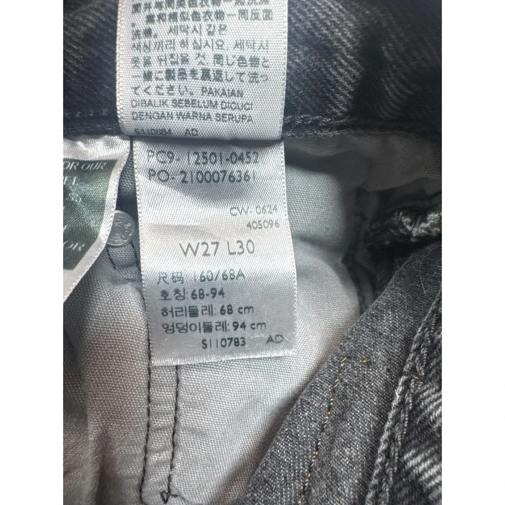 Levis‎ 501 Original Fit Jeans Mens 27x30 Washed Black Straight Leg Button Fly